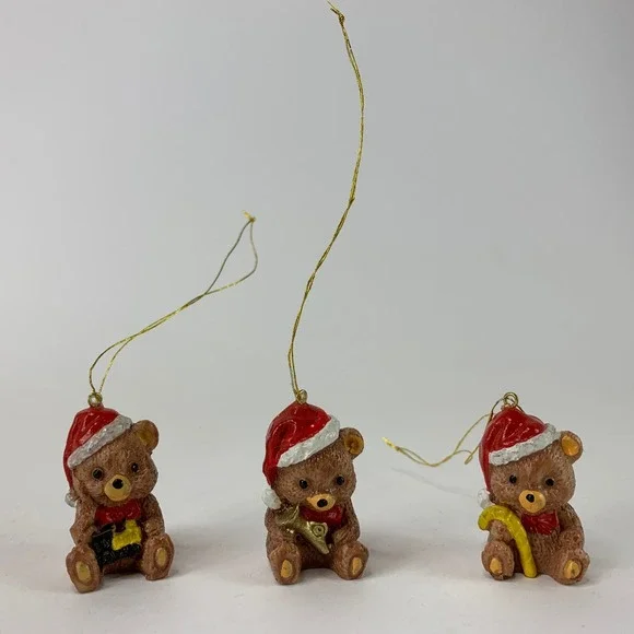 Vintage Barely Bears Ornaments Christmas Around the World Holiday Hand Painted - Picture 2 of 8